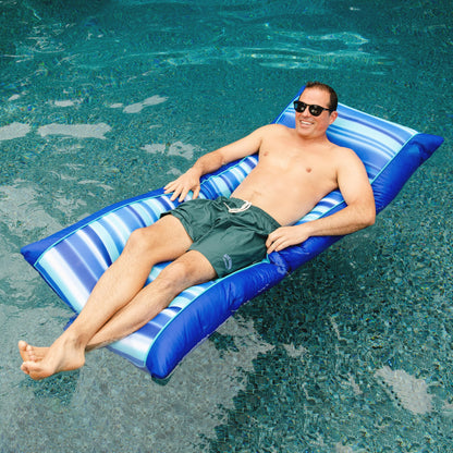 Mesh Pool Lounger with Headrest No Inflation Needed