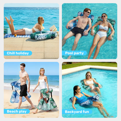 2-Pack Inflatable Pool Lounge Chairs for Adults