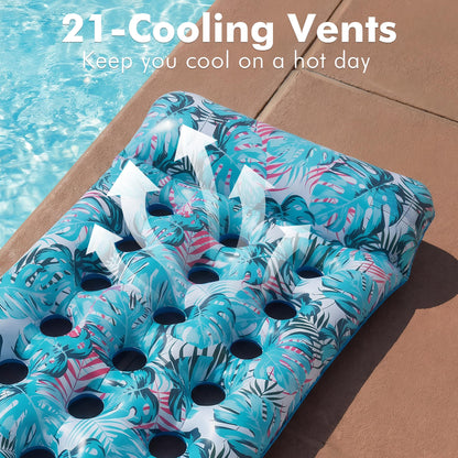 2-Pack Giant Inflatable Pool Float Mats with Headrest